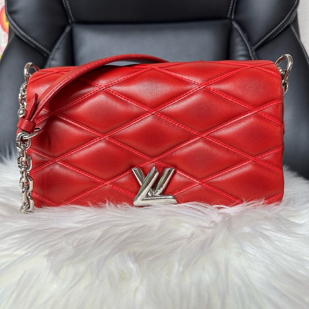 Louis Vuitton Red Quilted Lambskin Malletage Go-14 MM Shoulder Bag